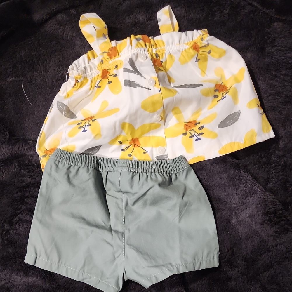 NWT Carter's Yellow Floral Baby Outfit